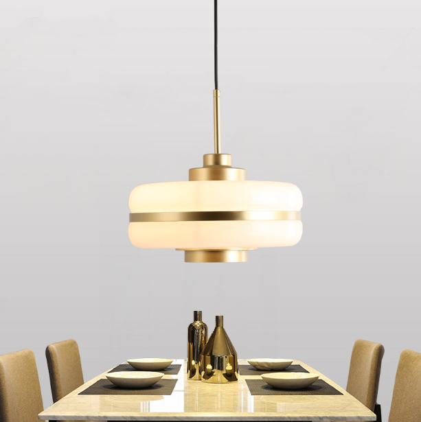 Gold glass shade modern hanging pendant lamp for kitchen decor with bedside pendant lights