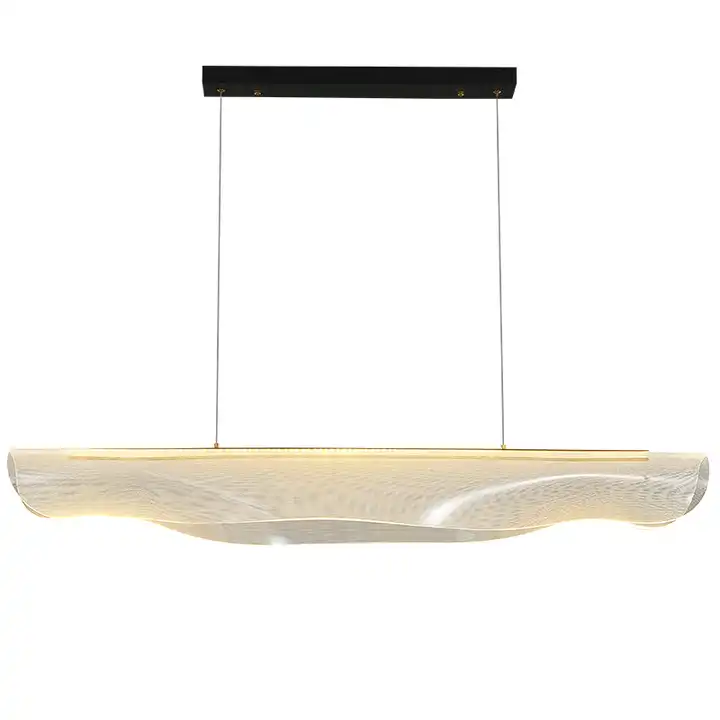 Nordic Long Led Designer Desk Dining Room Lighting Fixtures Modern Black Pendent Light High Transmittance Hanging Light