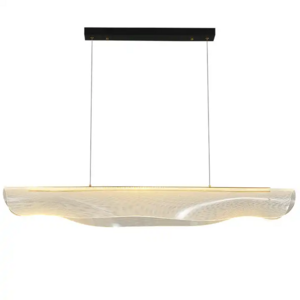 Nordic Long Led Designer Desk Dining Room Lighting Fixtures Modern Black Pendent Light High Transmittance Hanging Light