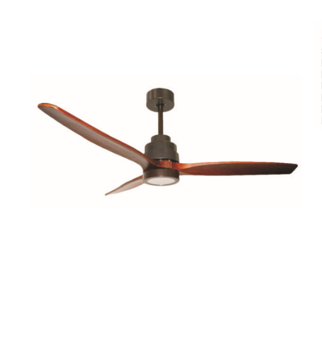 Ceiling fan decorative  no light with remote 3 brown blade AC motor decor living room outdoor