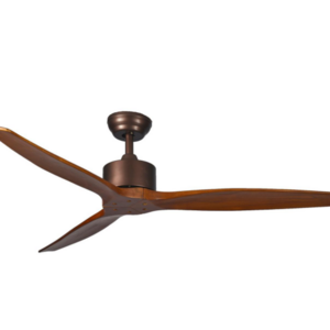 Ceiling fan decorative  no light with remote 3 brown blade AC motor decor living room outdoor