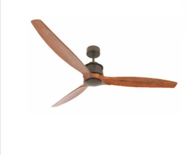 Ceiling fan decorative  no light with remote 3 brown blade AC motor decor living room outdoor