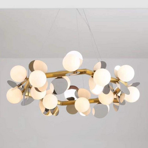 Modern Italian Style Sputnik Milk Glass Chandelier Ceiling Lights Modo18 Lights