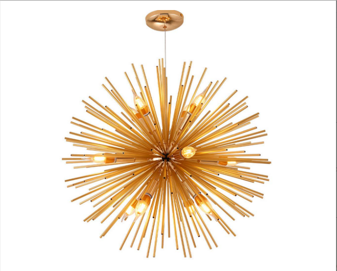 12-Light Sputnik rod  Chandelier Gold finish art decorative light for home