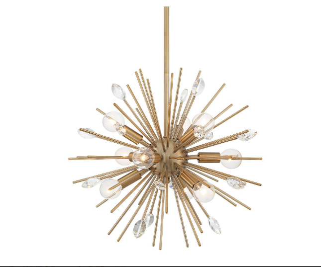 12-Light Sputnik rod  Chandelier Gold finish art decorative light for home