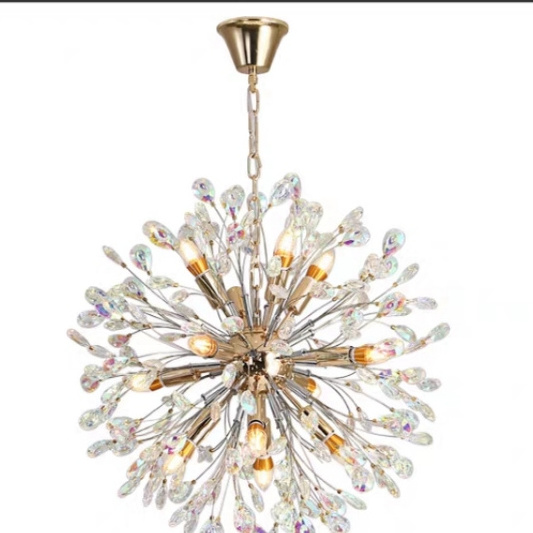 Made In China Wholesale Glass Crystal Led Chrome Finish Classic Pendant Light