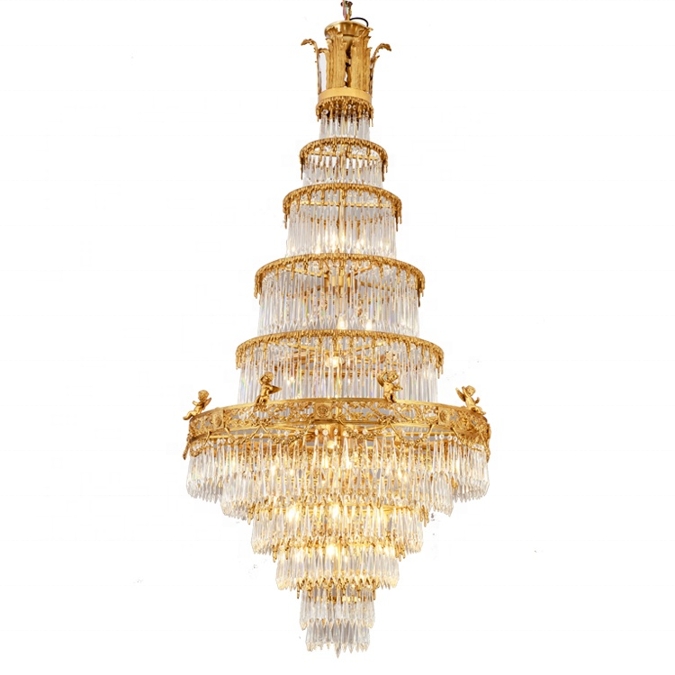 Wavy metal shell chandelier crystal capiz chandelier copper pendant light  home decoration lamp