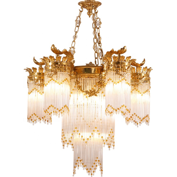 Wavy metal shell chandelier crystal capiz chandelier copper pendant light  home decoration lamp