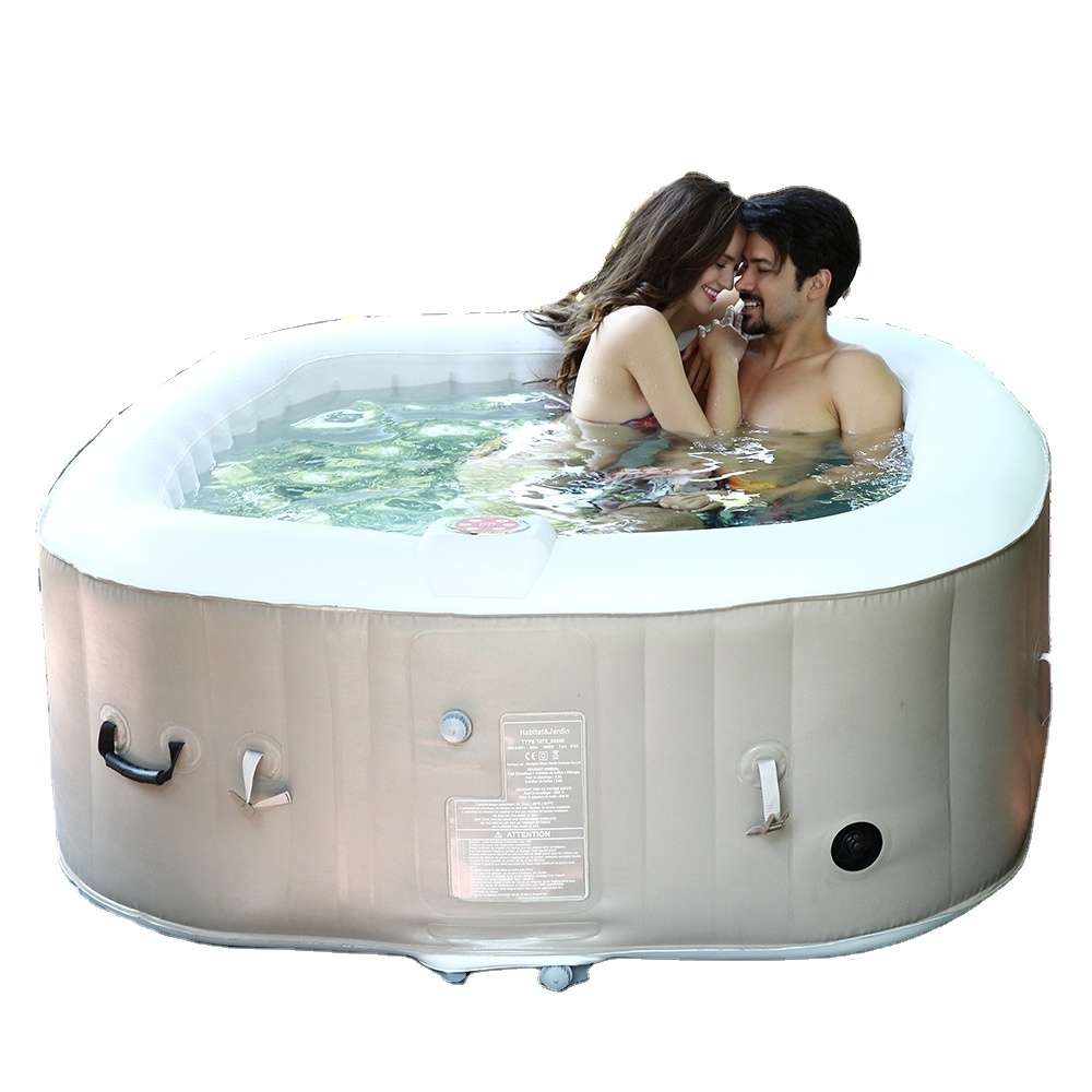 B02 4 to 6 Person square outdoor portable bubble Hot tub massage SPA Vancouver- SPA Bubble jet inflatable Hot Tub foldable pool