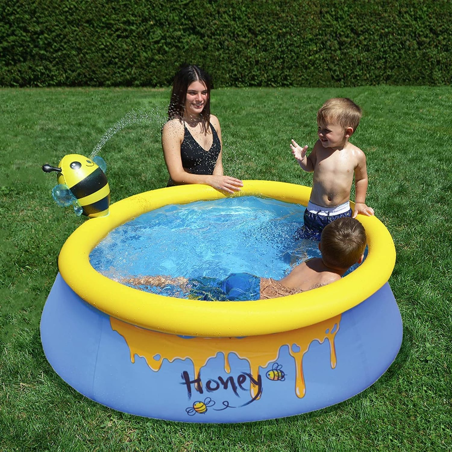 B02 Easy Set up backyard 12ft above ground inflatable swimming pool Prompt Set up Pool family  water sports playing equipment