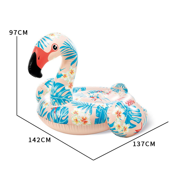 B03 F Tropical Inflatable Flamingo Ride On Pool Float printed flamingo float row inflatable ride-on diving equipment flashlight