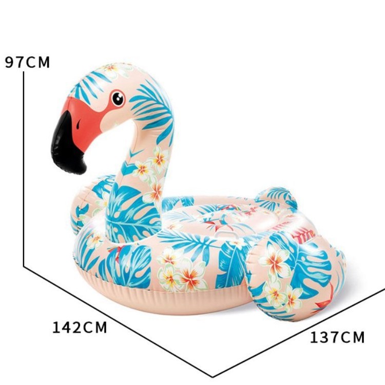 B03 F Tropical Inflatable Flamingo Ride On Pool Float printed flamingo float row inflatable ride-on diving equipment flashlight