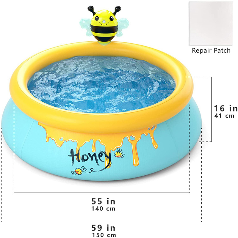 B02 Jilong Inflatable foldable Swimming Pool for children Paddling Pool with Bee Water Spray pool for Family backyard