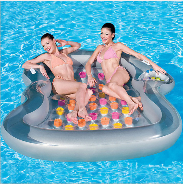 B03 Inflatable Pool Floats Boat for Adults and Kids Blow Up Tanning Pool Raft Tub for Family Outdoor Garden Backyard floaty