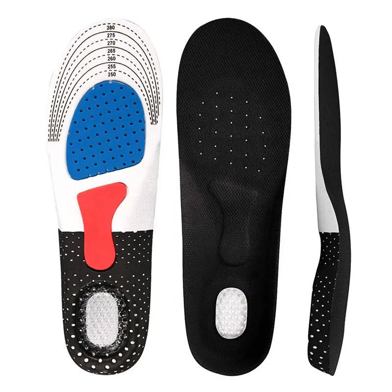 Elastic EVA Shock Absorb Sport Shoe Insoles with TPE Gel Heel Cushion to Protect Heel and Relief Plantar Fasciitis