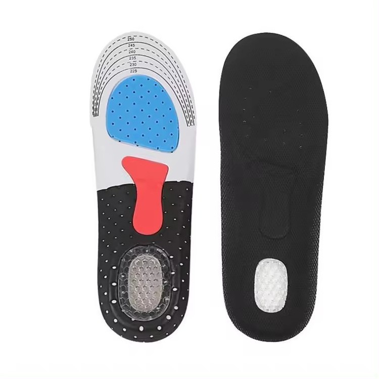 Elastic EVA Shock Absorb Sport Shoe Insoles with TPE Gel Heel Cushion to Protect Heel and Relief Plantar Fasciitis