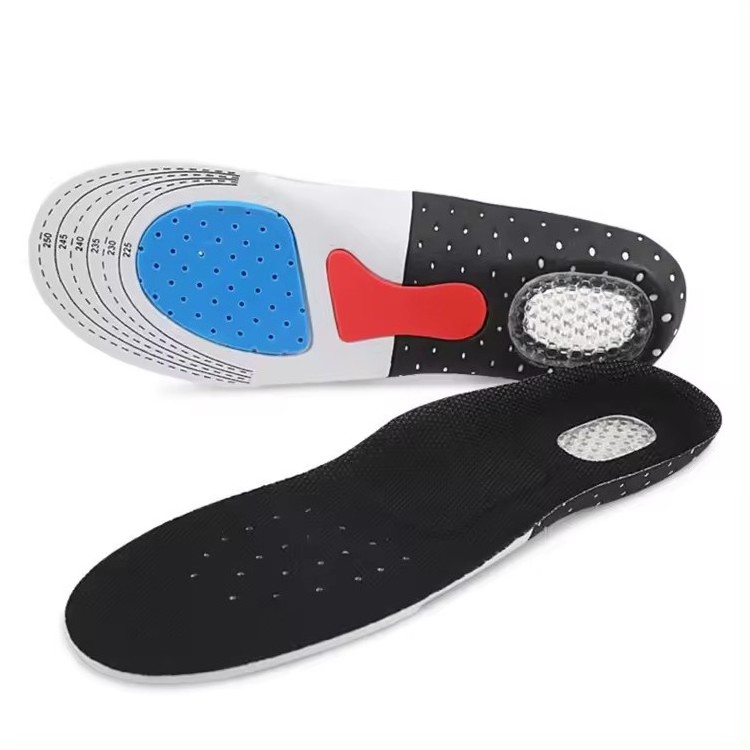 Elastic EVA Shock Absorb Sport Shoe Insoles with TPE Gel Heel Cushion to Protect Heel and Relief Plantar Fasciitis