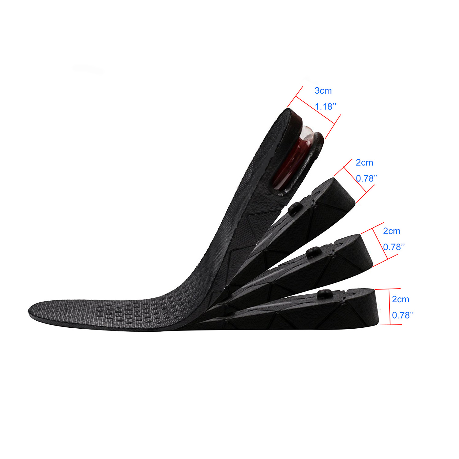 4 Layers 9CM Height Increase Insole Air cushion Shoe Lifts shock absorption heel Elevator Shoes Insole