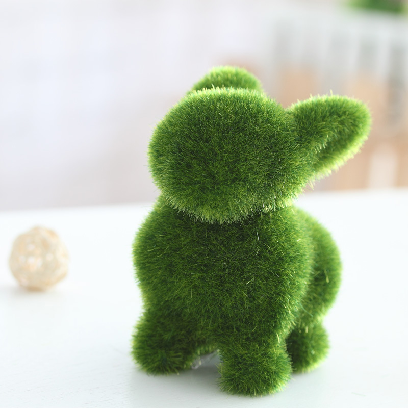 Artificial Moss Animal Turf Grass Rabbit Furry Flocked Bunny Rabbit Alpaca Squirrel Puppy Dog Plant