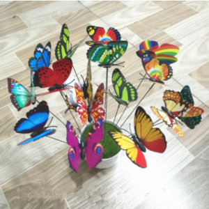 50pcs Colorful Artificial Garden Butterflies Stakes Patio Butterfly Ornaments On Sticks Garden Decorations Simulation Butterfly