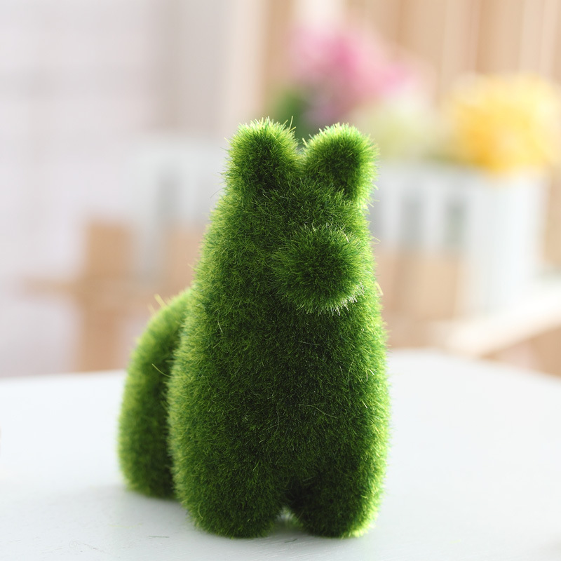 Artificial Moss Animal Turf Grass Rabbit Furry Flocked Bunny Rabbit Alpaca Squirrel Puppy Dog Plant