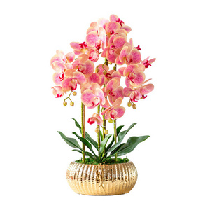 HANGU 3D printing fake flower silk flower bouquet Nordic modern home decoration lobby bonsai butterfly orchid