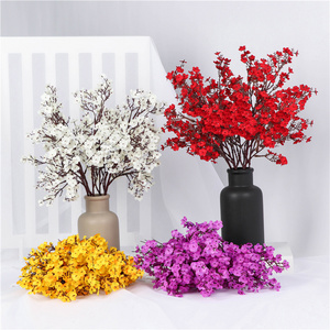 Cherry Blossoms Artificial Flowers Baby's Breath Gypsophila Fake Flowers DIY Wedding Decoration Home Bouquet Faux Flowers Branch