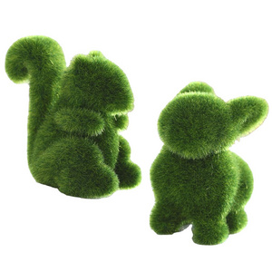 Artificial Moss Animal Turf Grass Rabbit Furry Flocked Bunny Rabbit Alpaca Squirrel Puppy Dog Plant