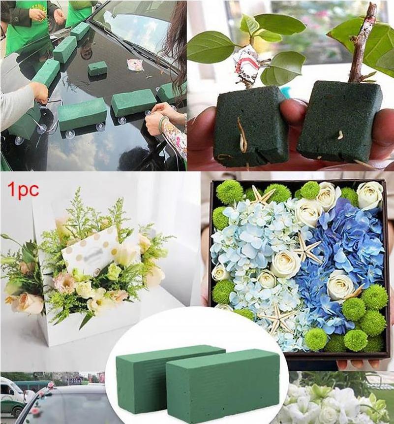 Floral Foam Brick Block Artificial & Dried Flowers Holder Green Foam Block for DIY Crafts Wedding Florist Floral Art