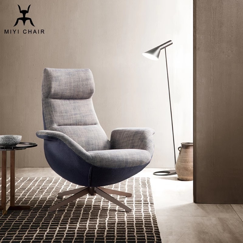 Creative leisure Luxury High Hotel Apartment living room chair Modern Armchair Living Room Single Chair Fabric Recliner Chair