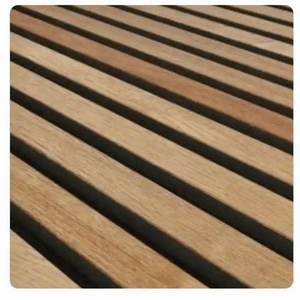 Acoustic slat wall Panels MDF Polyester wood fiber acoustic panels black 3d acoustic panels