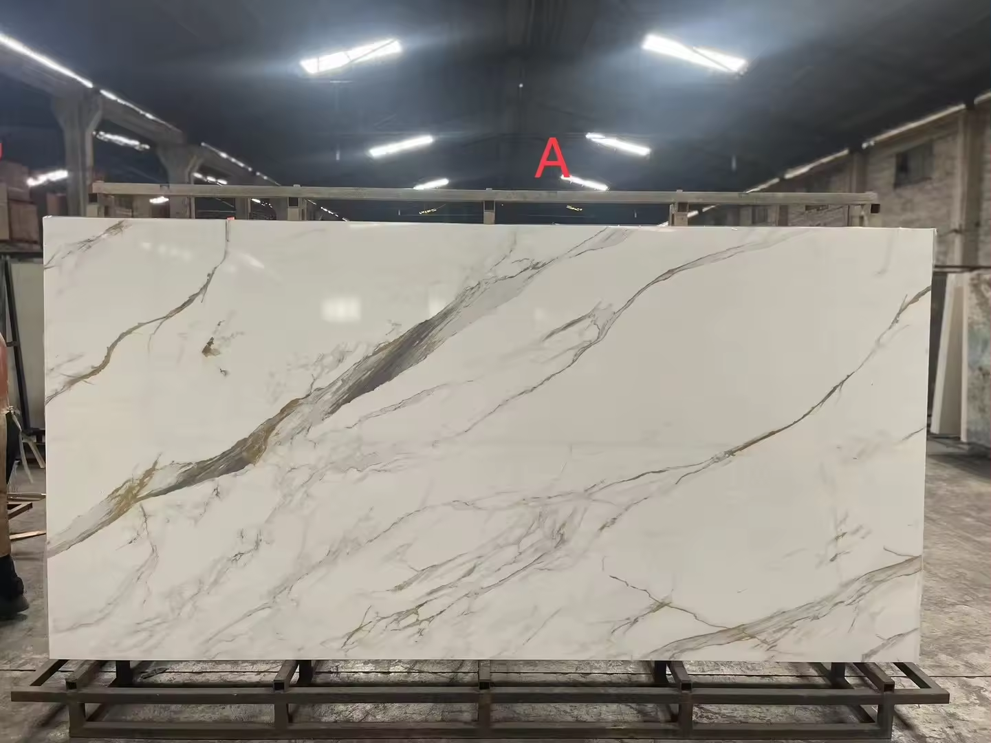 Sintered stone slab 3200 x 1600 x 12mm, artificial Arabescato white marble big slab