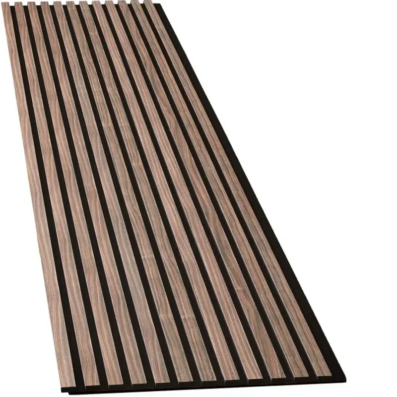 Acoustic slat wall Panels MDF Polyester wood fiber acoustic panels black 3d acoustic panels