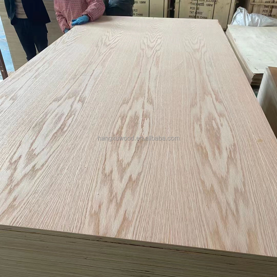 Wholesale Red Oak Plywood sheet 4x8 ft  3mm oak plywood colorful veneer melamine laminated plywood