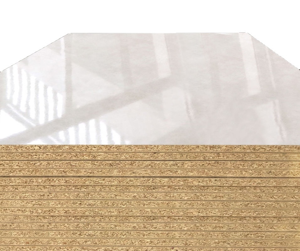 Factory wholesale Price Particleboard  Glossy Faced Laminated Chipboard, 18mm melamine faced particleboard chipboard