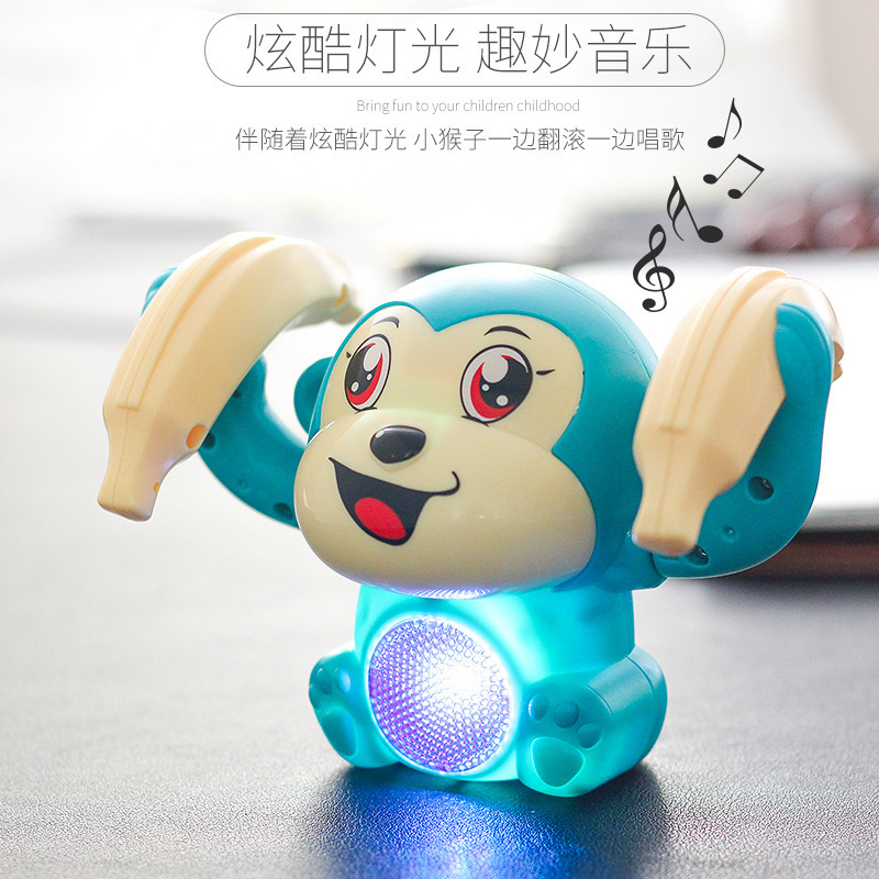 HY Toys Shake Tone Same Sonic Rolling Monkey Puzzle Luminous Dancing Somersault Baby Crawling Toy