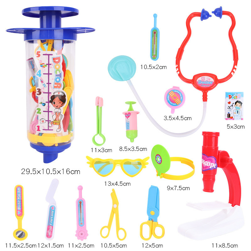 HY Toys with children play house simulation little doctor toy stethoscope nurse injection medical game set