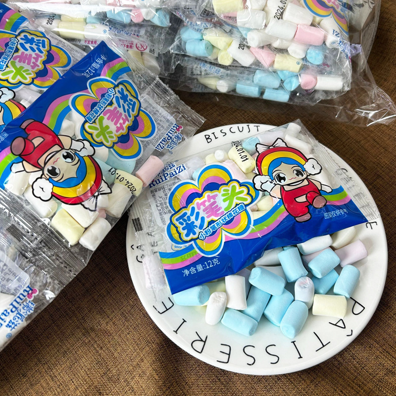 HY Toys30 pack 8090 post-childhood nostalgia Childhood memories snacks old colored chalk head marshmallows for kids