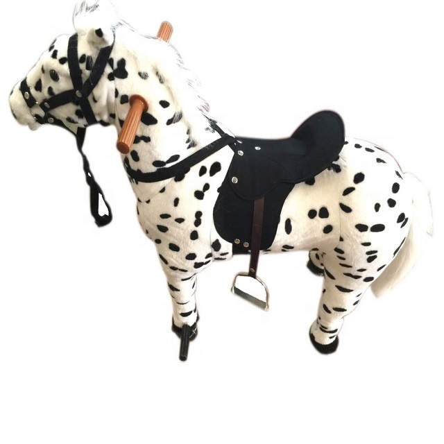 factory wholesale plush riding  brown horse plush mechanical walking horse