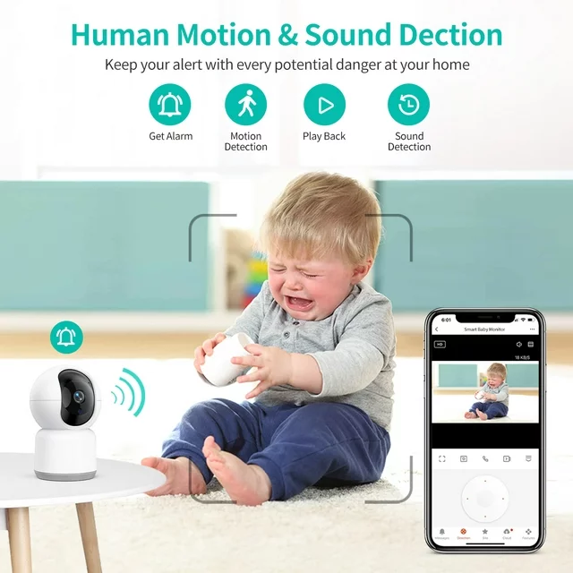 Surveillance Indoor Tuya Smart APP CCTV Home Security Wireless PTZ Night Vision Wifi Audio Video Baby Monitor Network IP Camera