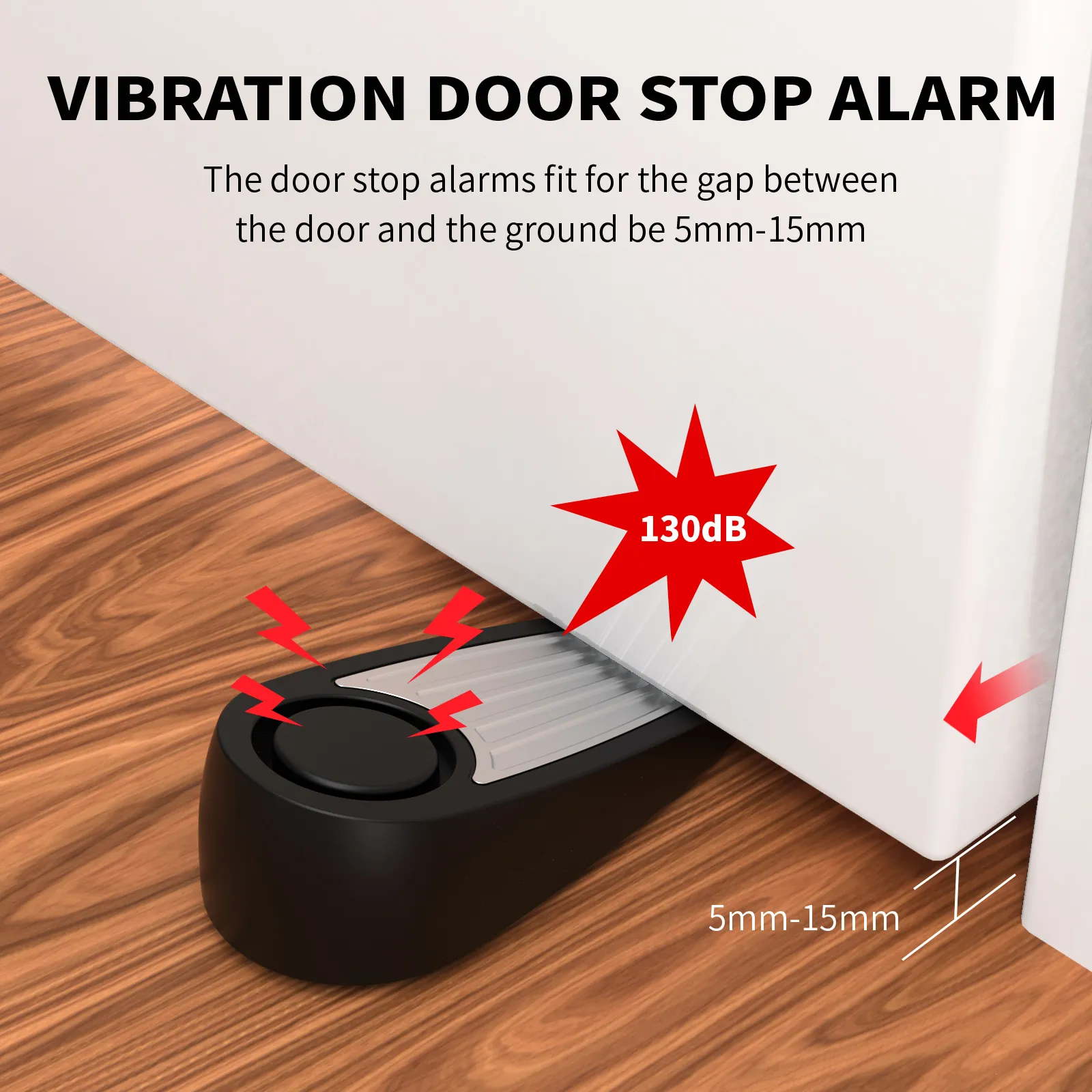 Door Stoppers Alarm Anti Theft Security Door Stop Alarm 130dB Vibration door resistance alarm for home  travelling use