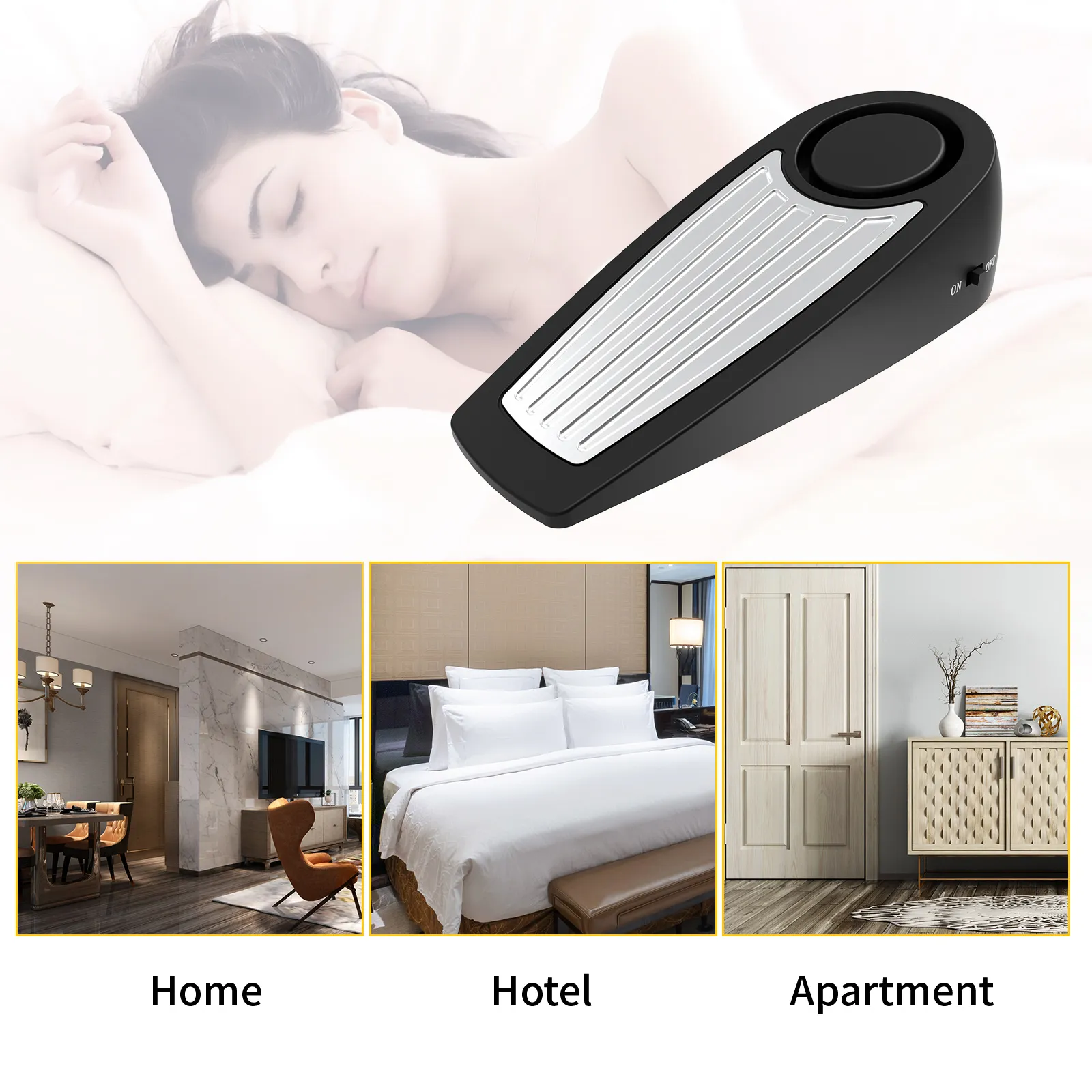 Door Stoppers Alarm Anti Theft Security Door Stop Alarm 130dB Vibration door resistance alarm for home  travelling use