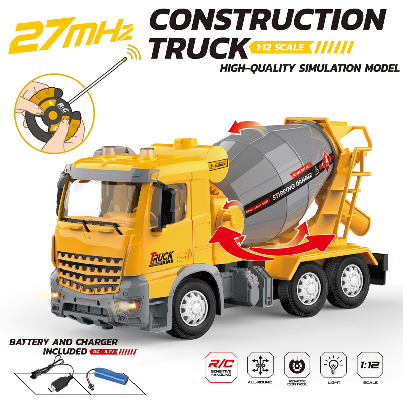 4 channel remote control car rc concrete mixer truck toy rc car truck  1 : 12 scale for boy