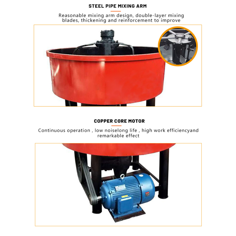 Hot Selling Portable Mobile Electrical Concrete Pump Cement Pan Mixer Prices 300L-1500L