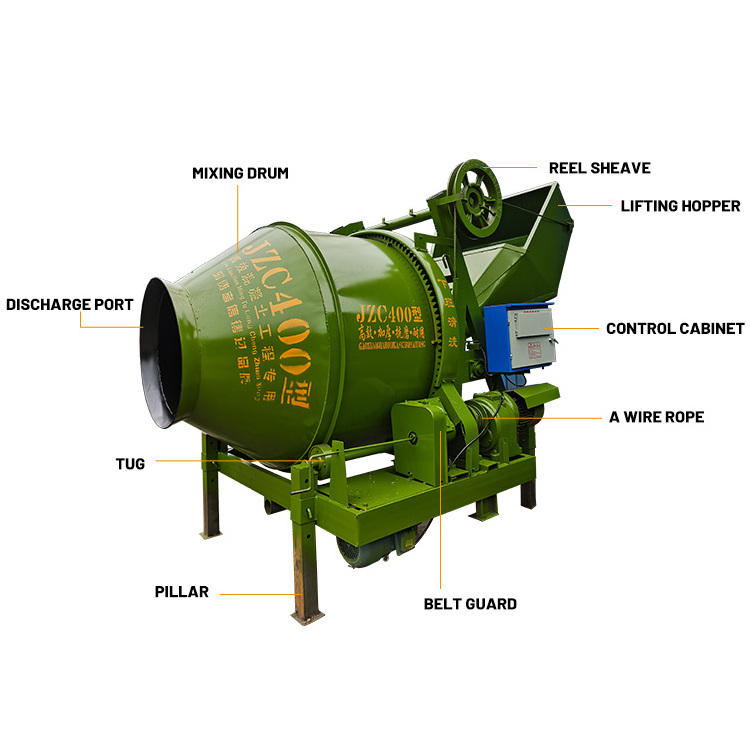 800 Litre 4 Yard Small Cement Mobile Electric Portable In Bangladesh Bucket Attachment Water Tank Concrete Mixer