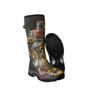 High Quality Factory Custom Mens Comfortable Camo Neoprene Boots Hunting Rubber Rain Boots