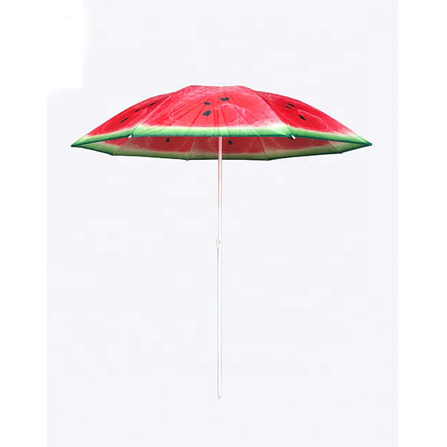 Customized Outdoor Fruit Design Printing Foldable Beach Umbrella With Iron Tilt wholesale