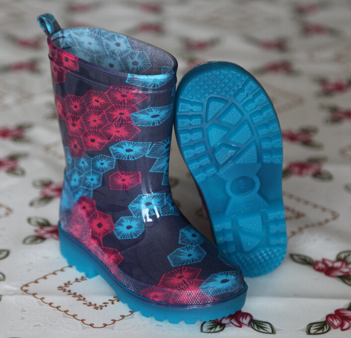 Kids Clear Transparent PVC Rain Boots With LED Light