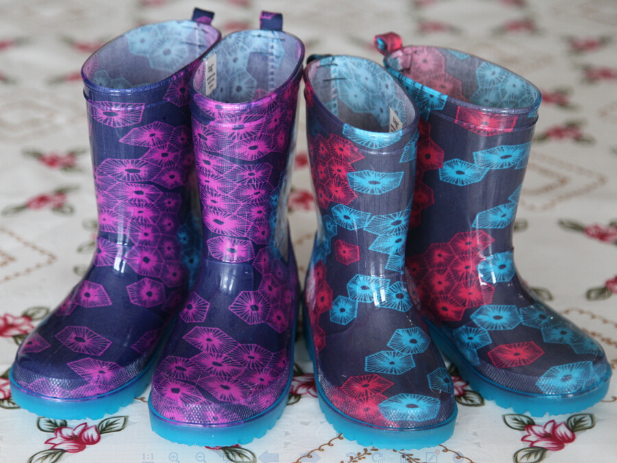 Kids Clear Transparent PVC Rain Boots With LED Light