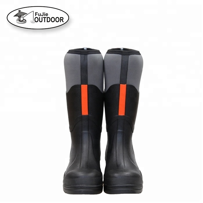 Mens Waterproof Neoprene Rain Boots with Steel Toe Outdoor Rain Boots